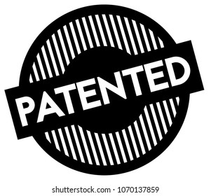 Patented typographic stamp. Black circular stamp series.