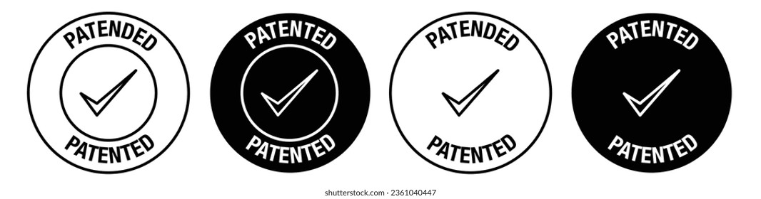 Patented vector symbol in black color