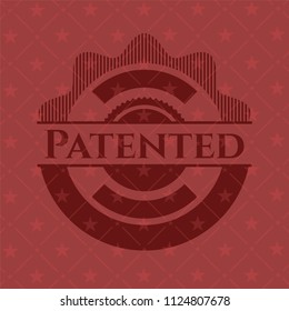 Patented vintage red emblem