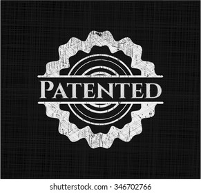 Patented written with chalkboard texture