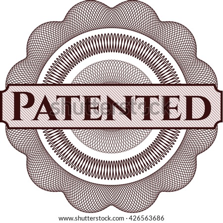 Patented written inside abstract linear rosette