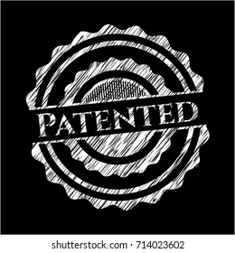 Patented written on a chalkboard