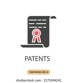 Symbol-Vektorelemente von Patenten für Infografiken
