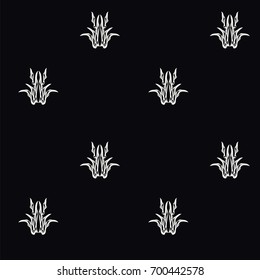 Patern - abstract flower of small size - white on black background - art creative vector