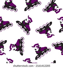 Patern dark purple rollers on white background