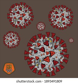 patern detailed vector corona virus for you custom design