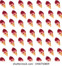 Patern with ice cream in abstract style. Dessert concept.