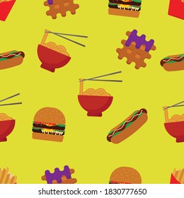 Patern illusrration vector of foods