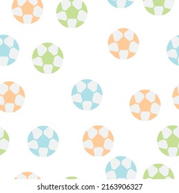 Patern multicolored soccer balls on a white background