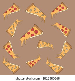 Patern pizza meat and mushroom, good for your design or print