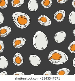 Patern Seamless Boiled Egg, good for your design or print