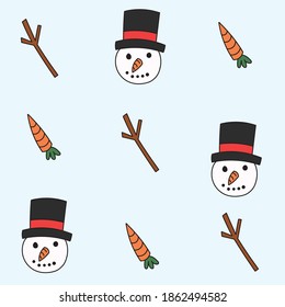 Patern of snowman head, good for your design or print