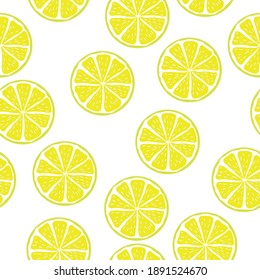 patern of stylized yellow lemons in a cut, the image of citrus, freshness, sour, summer color, vector in a chaotic manner