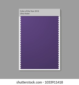 Patern ultraviolet in 2018. Trendy color palette, purple piece of fabric.Fabric samples