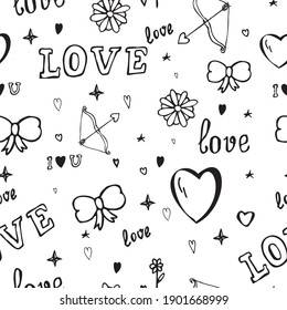 
Patern for Valentine's Day. Seamless vector drawing.