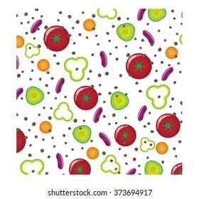 Patern with vegetables. Isolated. Grouped for easy editing.