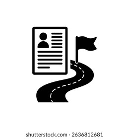 Path Around Resume Leading to Flag Symbolizing Career Success
