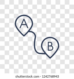 Path A to B icon. Trendy linear Path A to B logo concept on transparent background from Maps and Locations collection - Powered by Shutterstock - Get 15% off with code: PIKWIZARD15