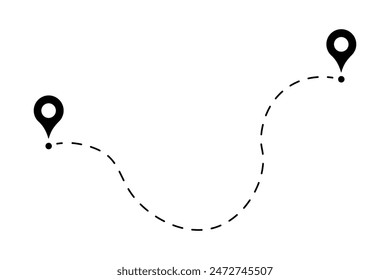 Path Banner. Dot to Dot Banner. Linear and Silhouette Styles. Vector banner.