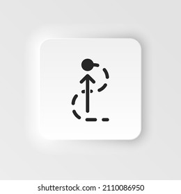 Ruta, negocio, estrategia, estilo neumórfico icono vector. Ilustración de elemento simple del concepto de interfaz de usuario. Ruta, negocio, estrategia, estilo neumórfico icono vector. Ilustración vectorial de concepto de finanzas.