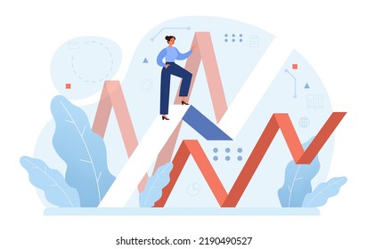 Path Concept. Life Course Or Business Way, Plan Or Strategy. New Opportunities And Self Development, Life Changing Decision. New Road To Destination. Flat Vector Illustration