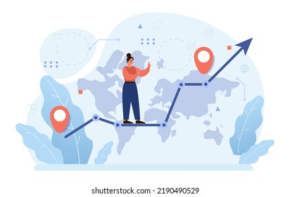 Path Concept. Life Course Or Business Way, Plan Or Strategy. New Opportunities And Self Development, Life Changing Decision. New Road To Destination. Flat Vector Illustration