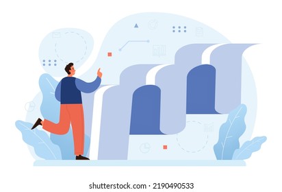 Path Concept. Life Course Or Business Way, Plan Or Strategy. New Opportunities And Self Development, Life Changing Decision. New Road To Destination. Flat Vector Illustration