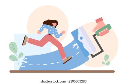 Path Concept. Life Course Or Business Way, Plan Or Strategy. New Opportunities And Self Development, Life Changing Decision. New Road To Destination. Flat Vector Illustration