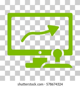 Path Control Monitor icon. Vector illustration style is flat iconic symbol, eco green color, transparent background. Designed for web and software interfaces.