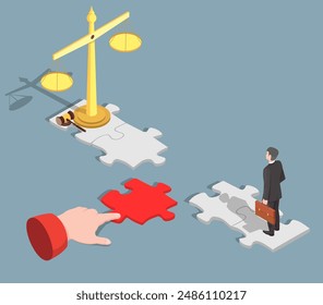 Path to fair justice vector illustration design element