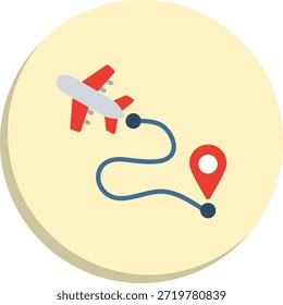 Icono de estilo de círculo plano de ruta