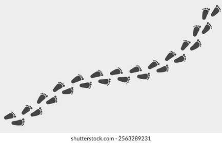 Path footprint black sign pattern. Vector illustration