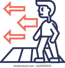Path Forward Icon Line Color Vector Illustration