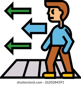 Path Forward Icon Lineal Color Vector Illustration