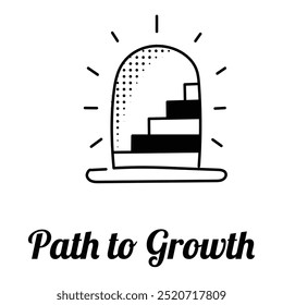 Path to Growth Icon Design. Representing Business Growth.Career Development.Strategic Planning.Progress. EPS icon.