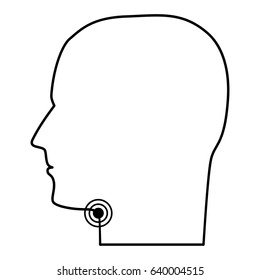 Path head with illness throat icon .