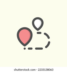  path icon, isolated navigations colored outline icon in light blue background, perfect for website, blog, logo, graphic design, social media, UI, mobile app