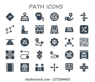 Path Icon Set 30 Filled Path Stock Vector (Royalty Free) 1373584403 ...
