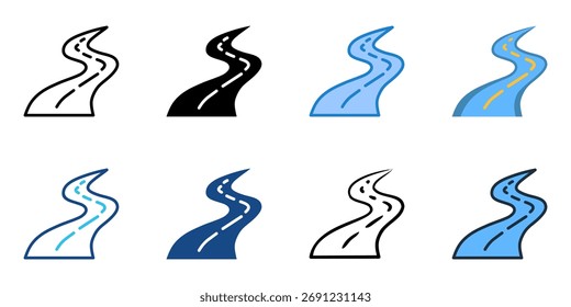 Conjunto de iconos de ruta de acceso colección de estilos múltiples 
