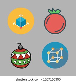 path icon set. vector set about orange, bauble and cube icons set.