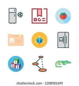path icon set. vector set about fridge, cube, crocodile and folder icons set.