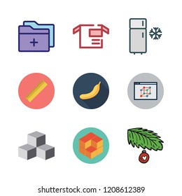 path icon set. vector set about fridge, cubes, package and bauble icons set.