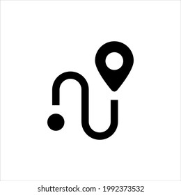 Ilustración gráfica del vector de icono de ruta