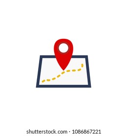 Path icon. Way, road, route, track symbol. Flat design. Vector illustration