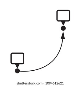Path icon. Way, road, route, track symbol. Flat design. Vector illustration