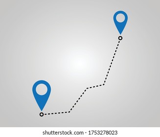 Path icon. Way, road, route, track symbol. Flat design. Stock - Vector illustration (blue version)