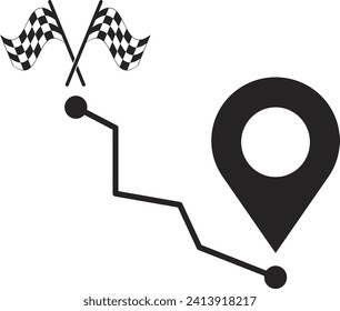 Path icon. Way, road, route, track symbol. Flat design