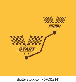 Path icon. Way, road, route, track symbol. Flat design. Stock - Vector illustration