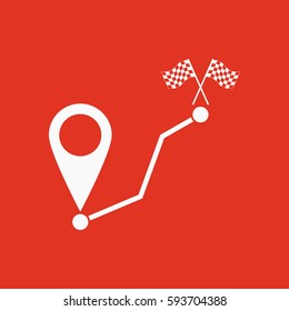 Path icon. Way, road, route, track symbol. Flat design. Stock - Vector illustration