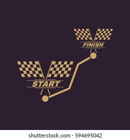 Path icon. Way, road, route, track symbol. Flat design. Stock - Vector illustration